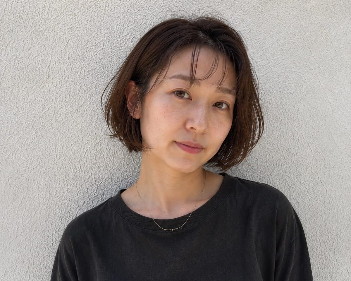 毛先を動かしたボブ