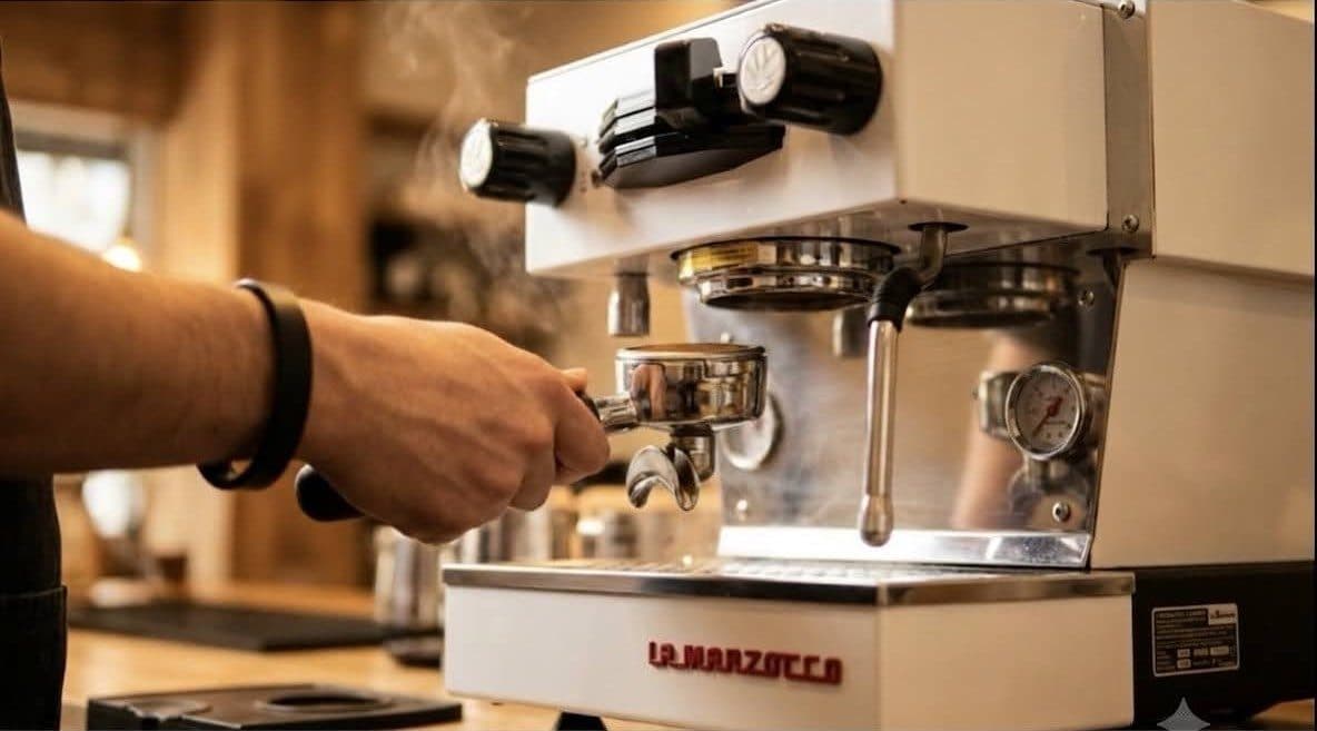La Marzocco Linea Miniでの抽出風景