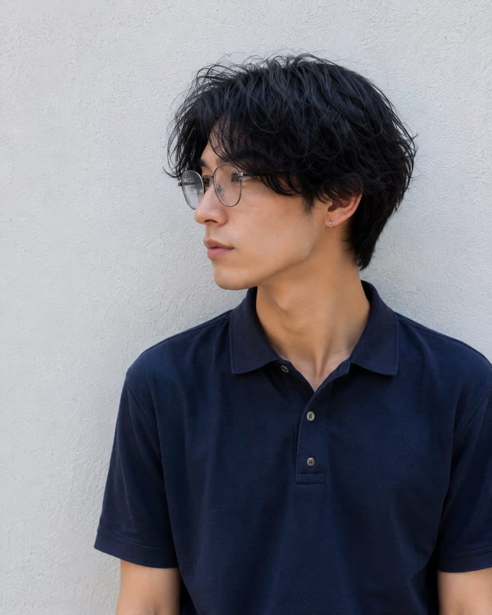 眼鏡に合わせたメンズのマッシュ