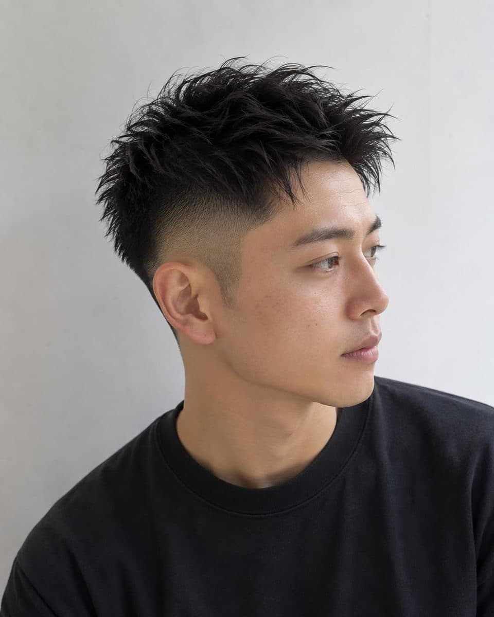サイドを短くしたメンズのショート